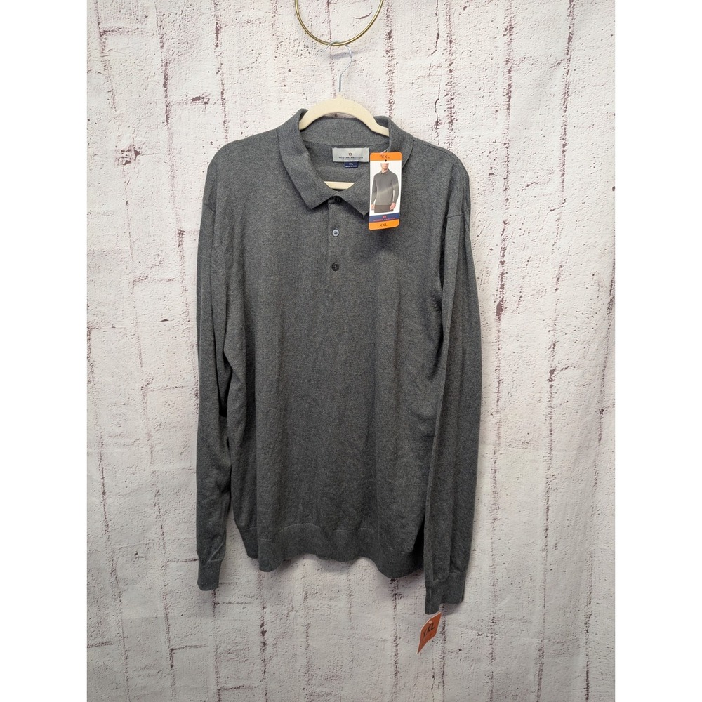 Modern Ambition Men's Responsible Wool Cotton Blend Shirt‎ Sweater Gray Size XXL